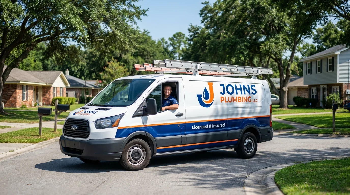 Johns Plumbing LLC service van in Oak Brook, IL
