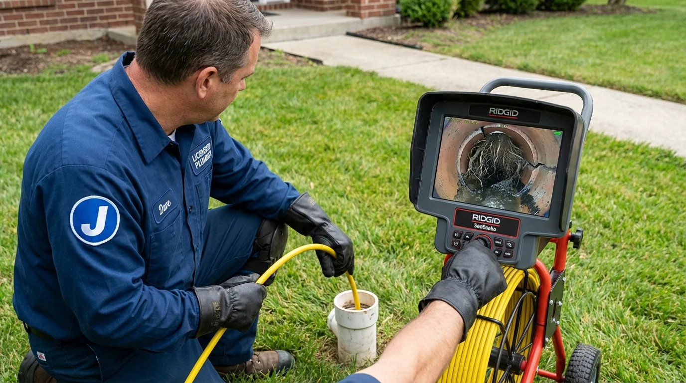 Sewer camera inspection being performed by Johns Plumbing LLC in Oak Brook