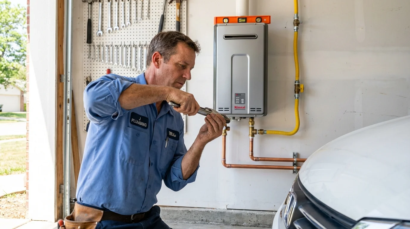 Tankless water heater installation by a Johns Plumbing LLC plumber in Oak Brook